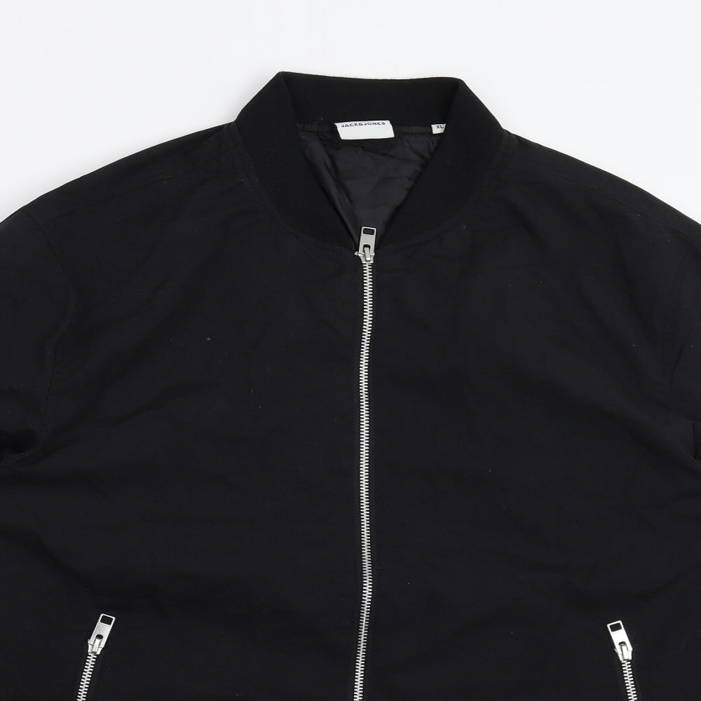 JACK & JONES Mens Black   Bomber Jacket Jacket Size XL