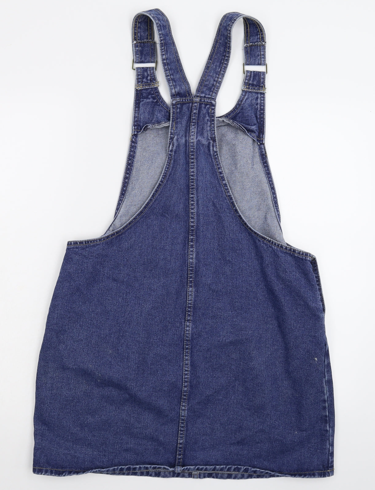 Denim & Co. Womens Blue  Denim Pinafore/Dungaree Dress  Size 14