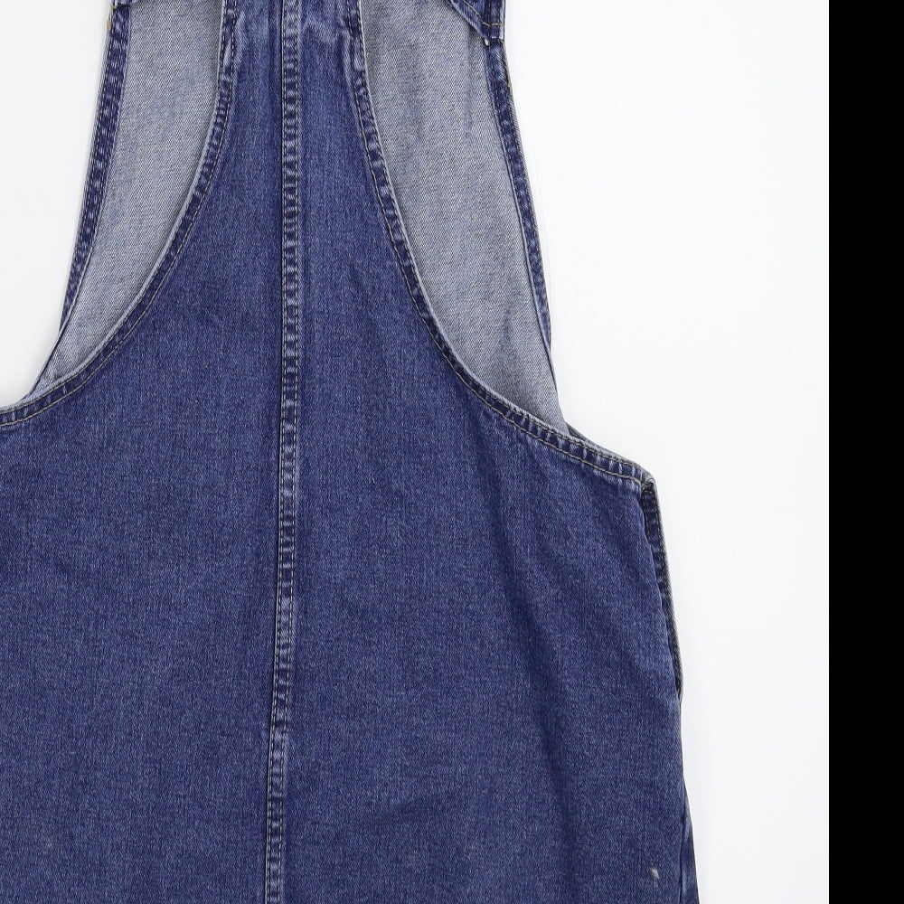 Denim & Co. Womens Blue  Denim Pinafore/Dungaree Dress  Size 14
