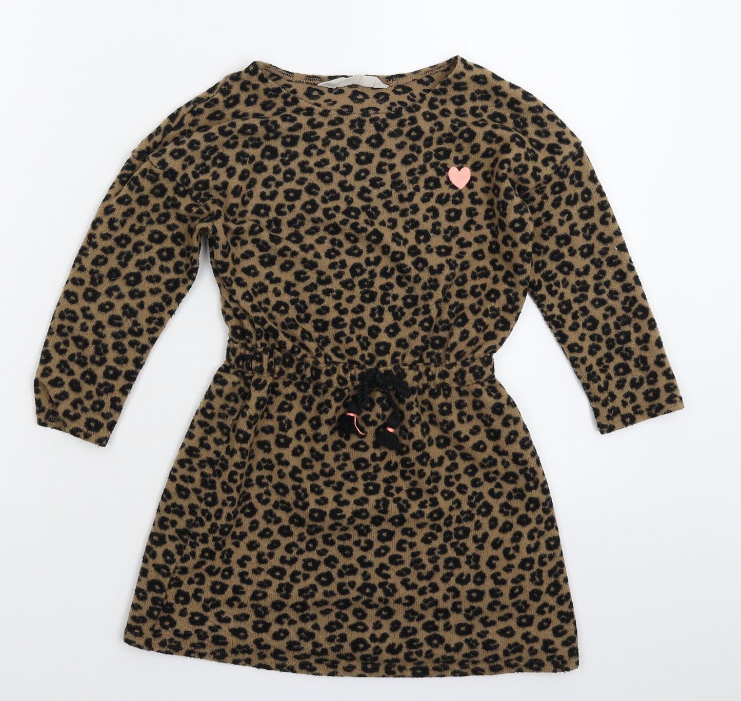 H&M Girls Multicoloured Animal Print  Jumper Dress  Size 3-4 Years