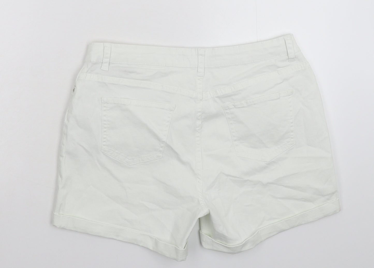Denim & Co. Womens White   Chino Shorts Size 14