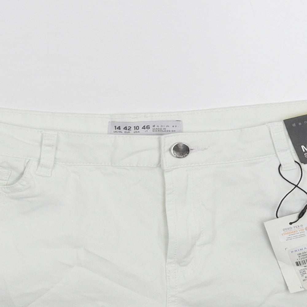 Denim & Co. Womens White   Chino Shorts Size 14