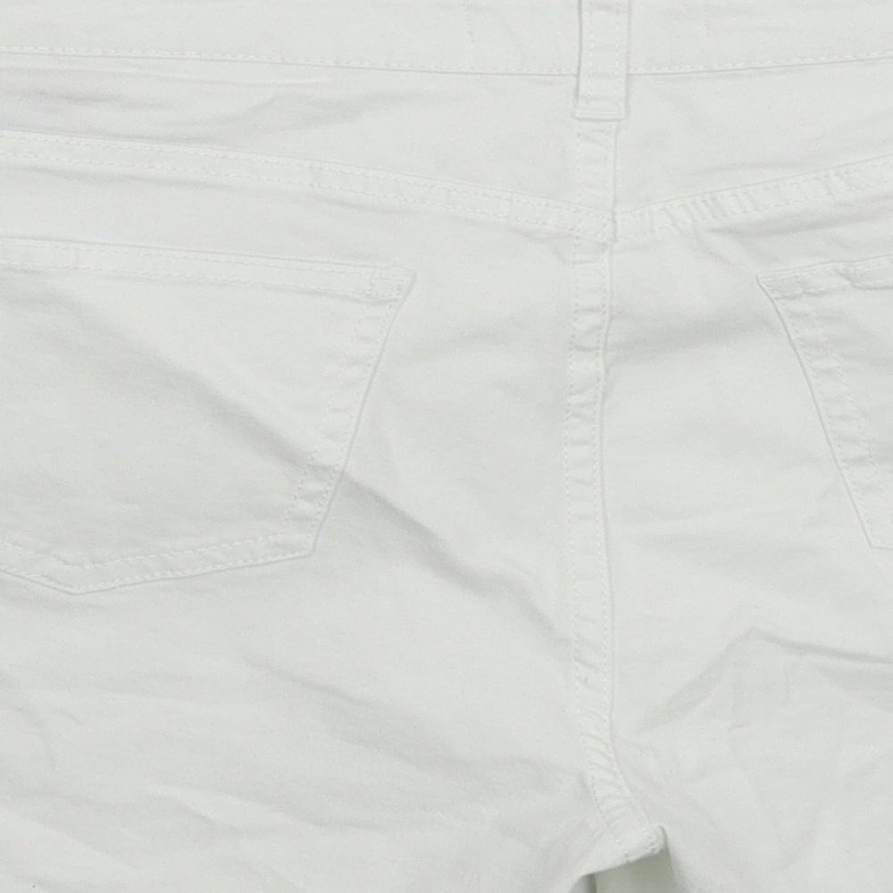 Denim & Co. Womens White   Chino Shorts Size 14