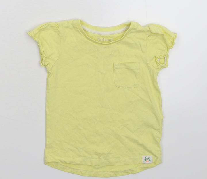 Nutmeg Girls Yellow Basic T-Shirt Size 3-4 Years