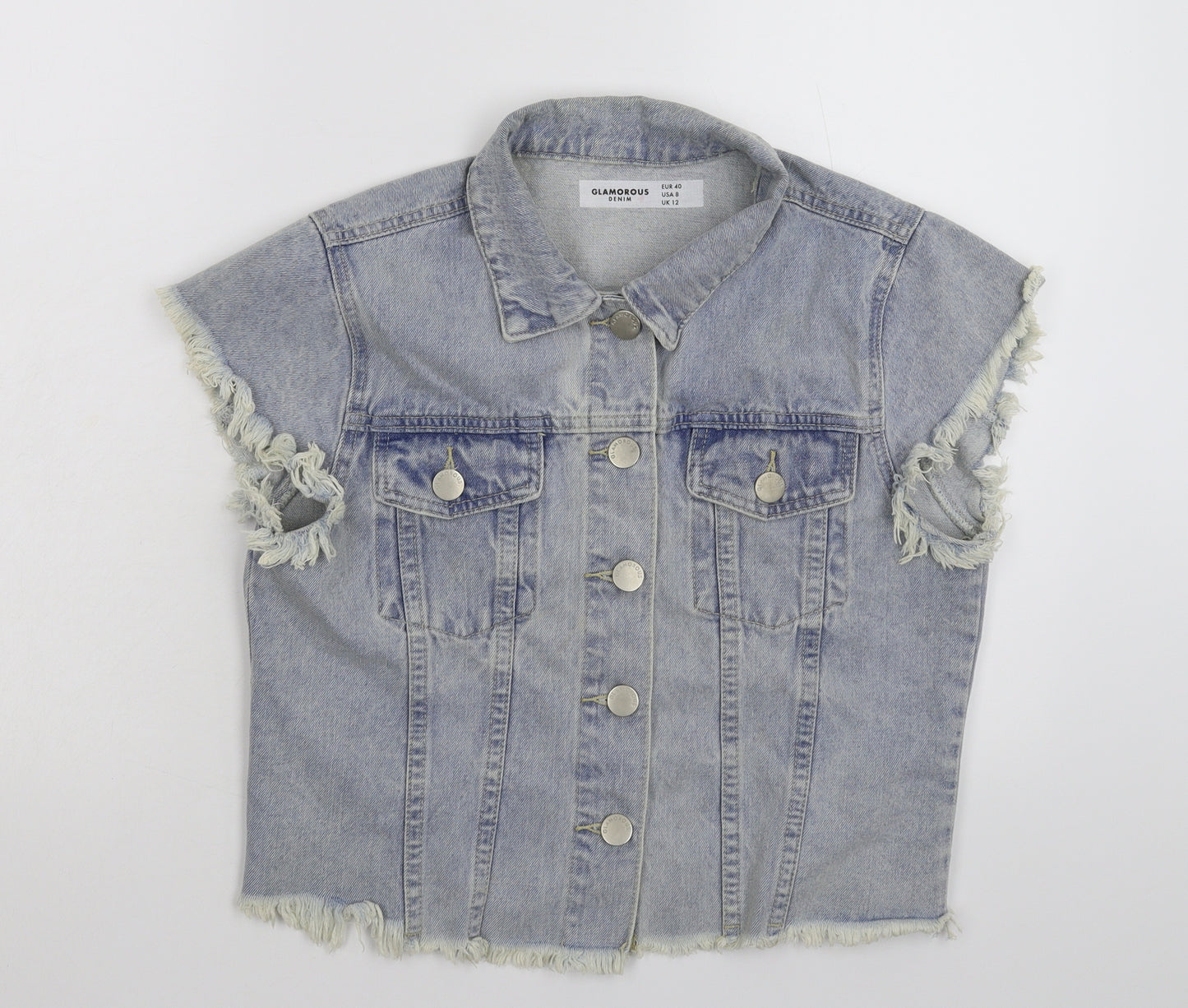 Glamorous Womens Blue  Denim Gilet Jacket Size 12