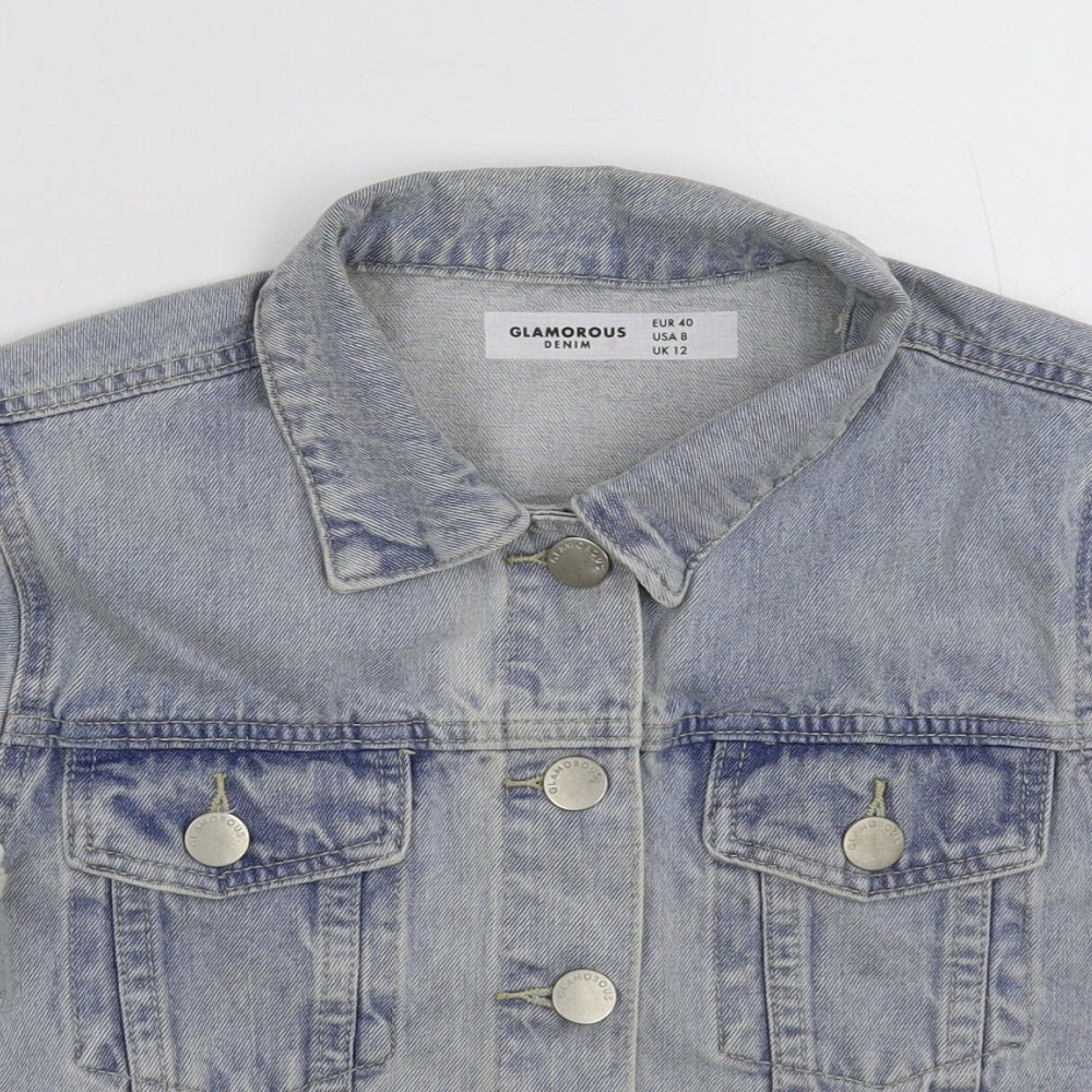Glamorous Womens Blue  Denim Gilet Jacket Size 12