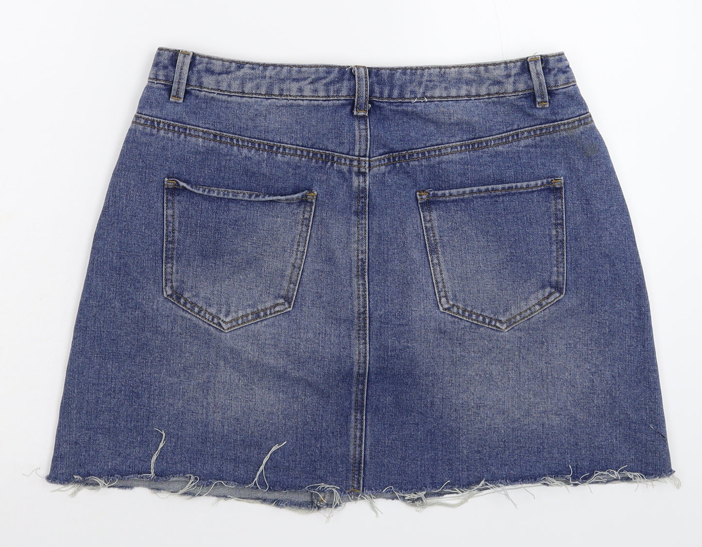 Denim & Co. Womens Blue  Denim A-Line Skirt Size 14