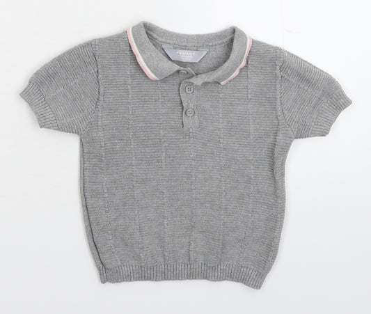 Front view of Primark Baby Grey Knit jumper, size 9-12, Months