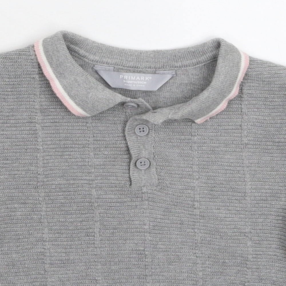 Primark Baby Grey  Knit Pullover Jumper Size 9-12 Months