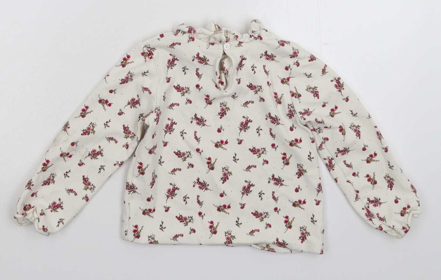 NEXT Girls White Floral  Pullover Sweatshirt Size 3-4 Years