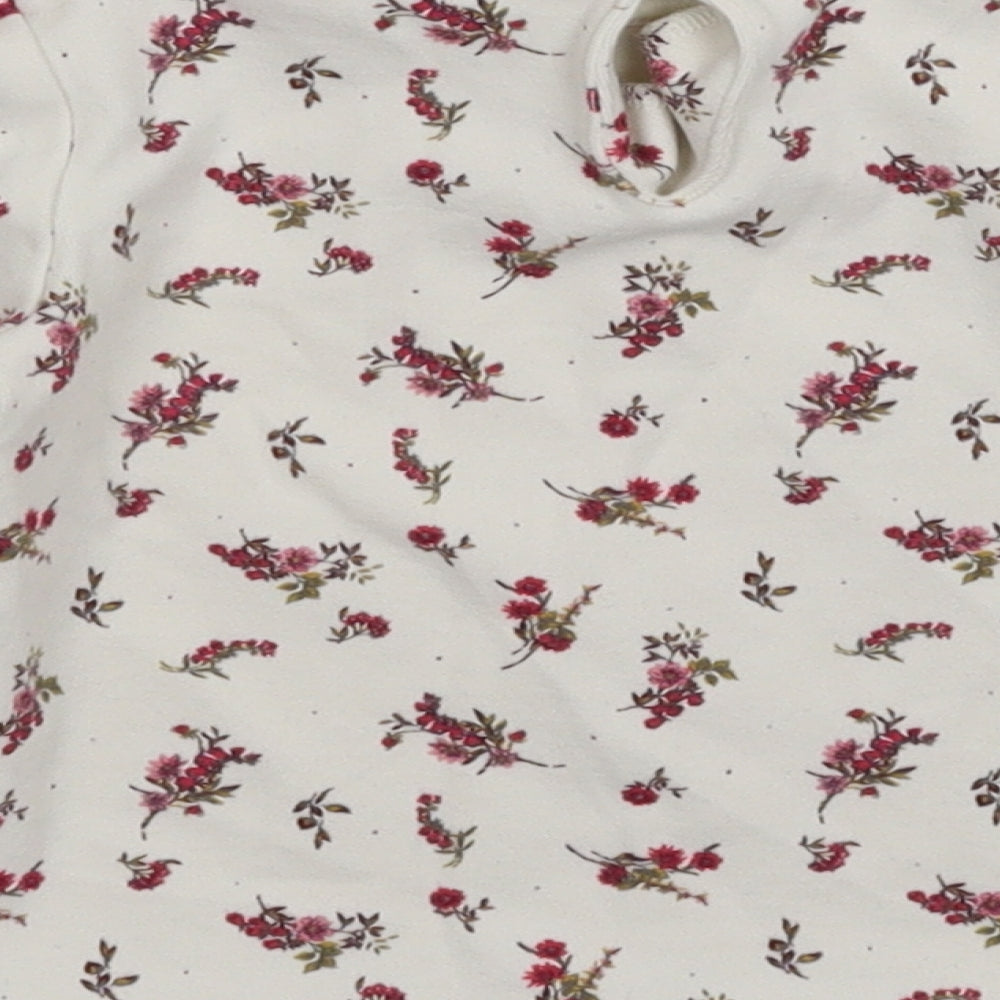 NEXT Girls White Floral  Pullover Sweatshirt Size 3-4 Years