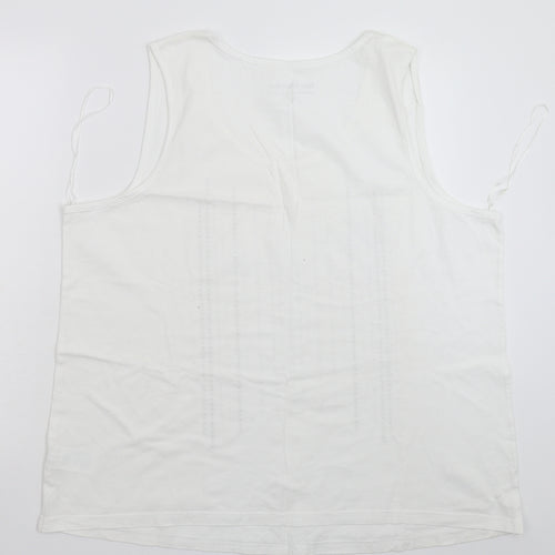 bonprix Womens White Striped  Basic Tank Size 2XL  - Oversized