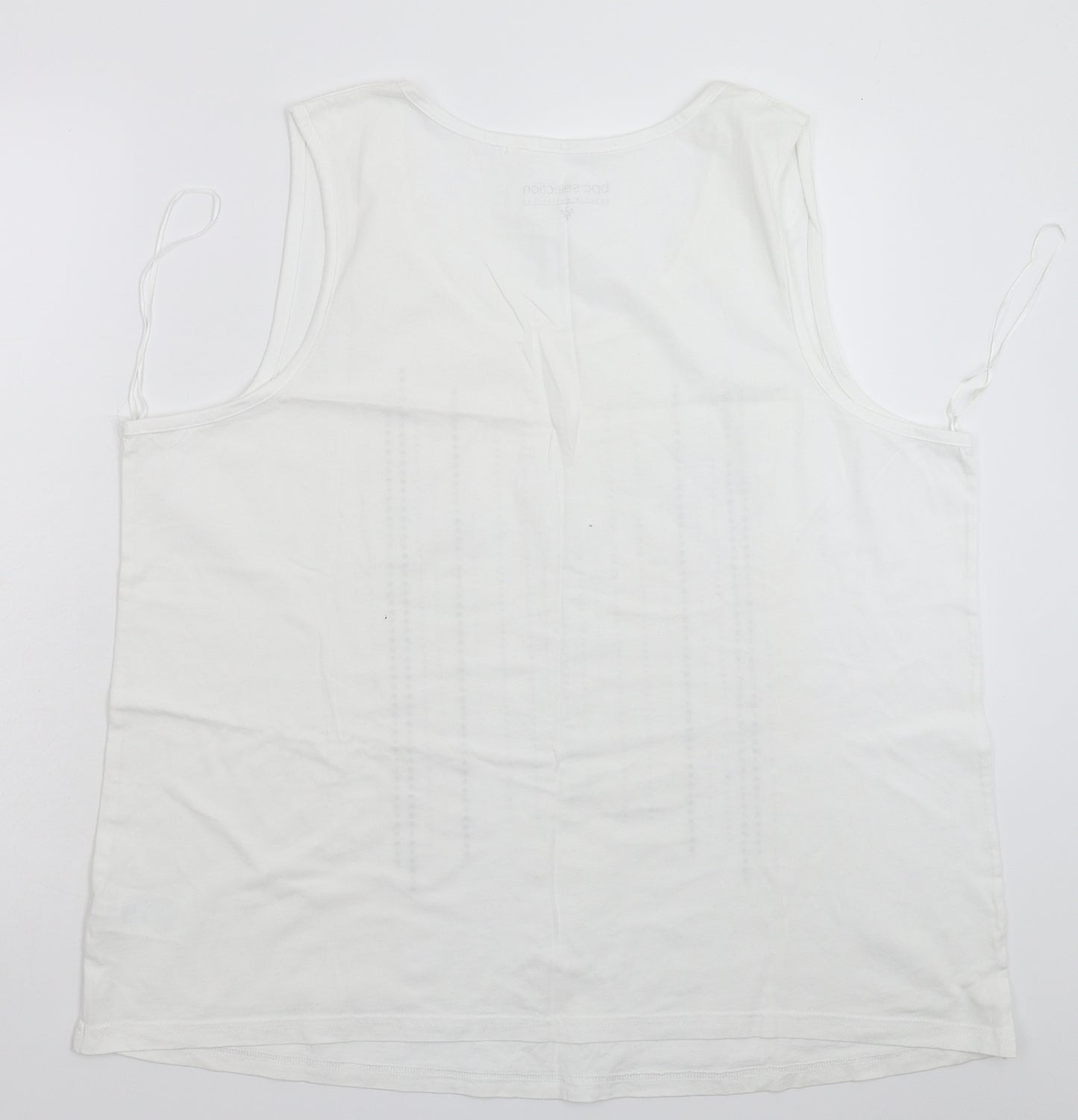 bonprix Womens White Striped  Basic Tank Size 2XL  - Oversized