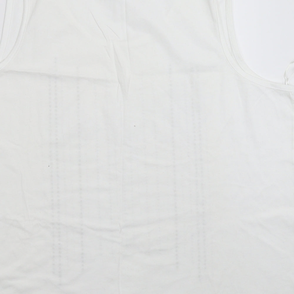 bonprix Womens White Striped  Basic Tank Size 2XL  - Oversized