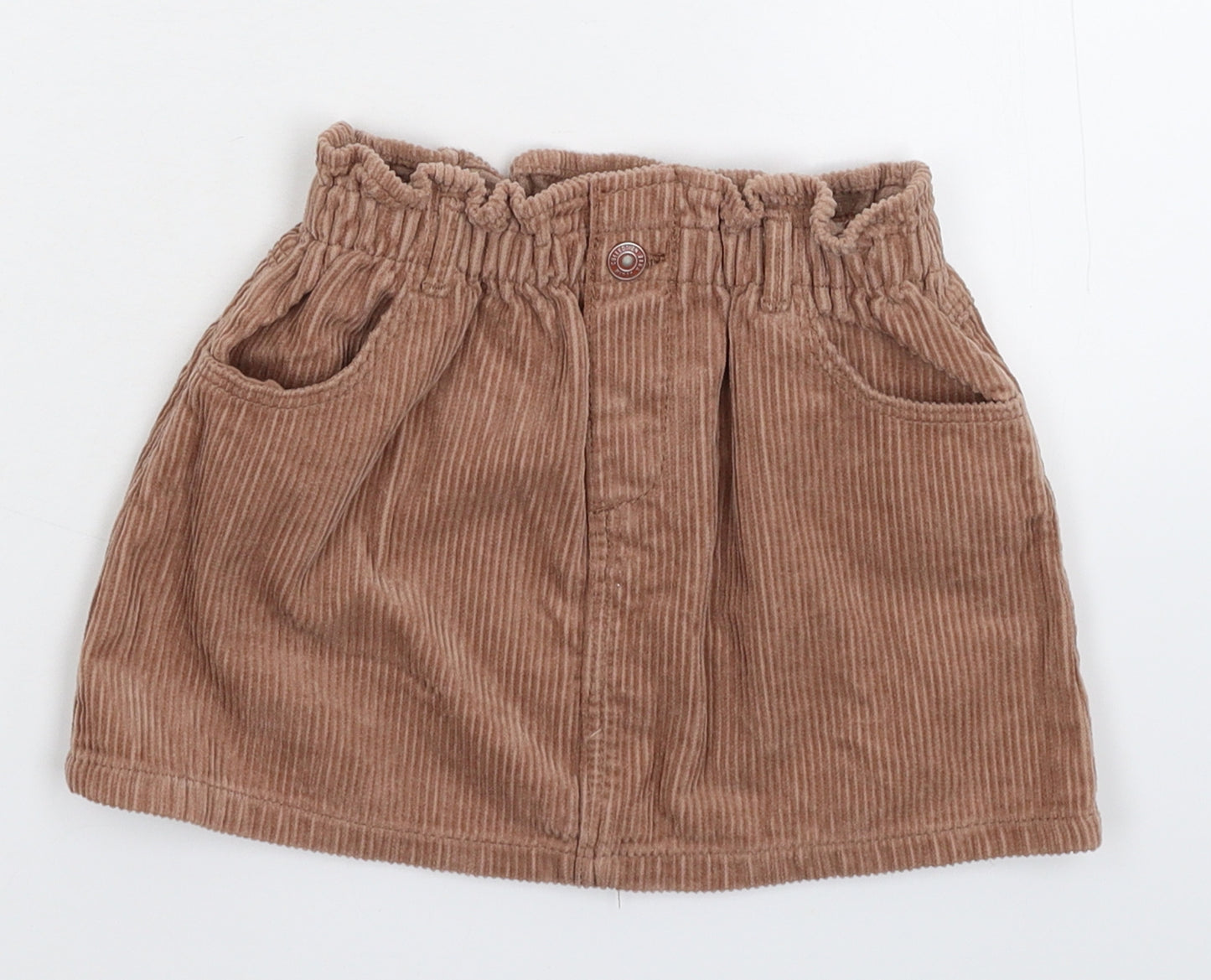 Zara Girls Beige  Corduroy A-Line Skirt Size 3-4 Years