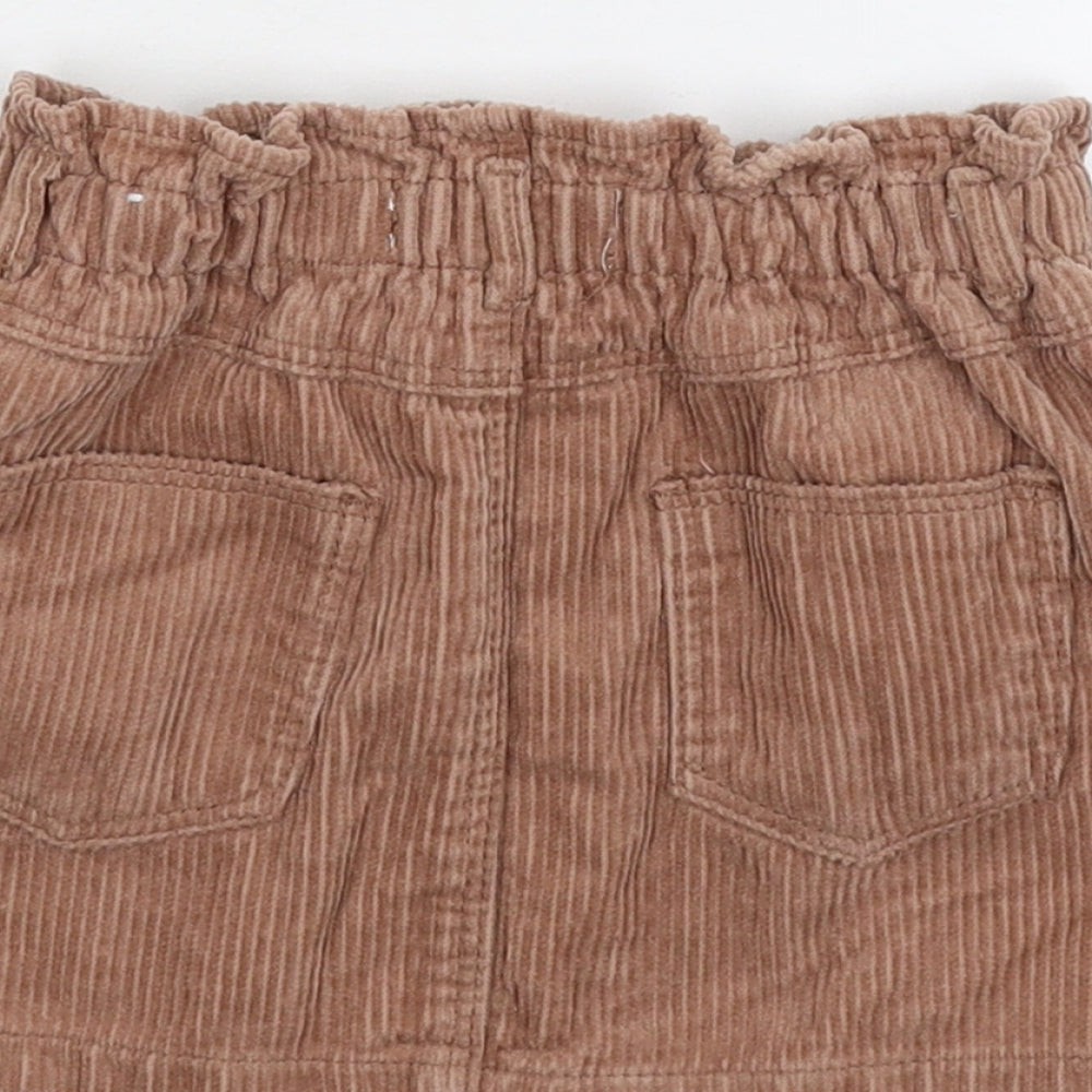 Zara Girls Beige  Corduroy A-Line Skirt Size 3-4 Years