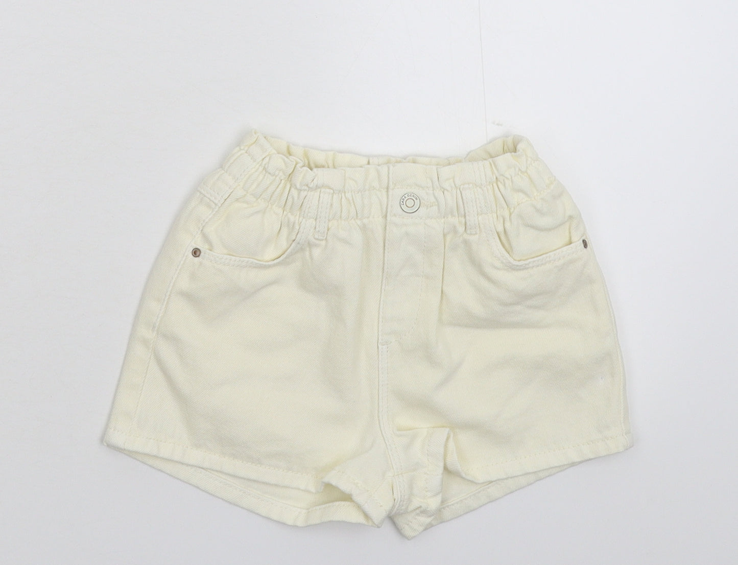 Zara Girls White  Denim Hot Pants Shorts Size 2-3 Years