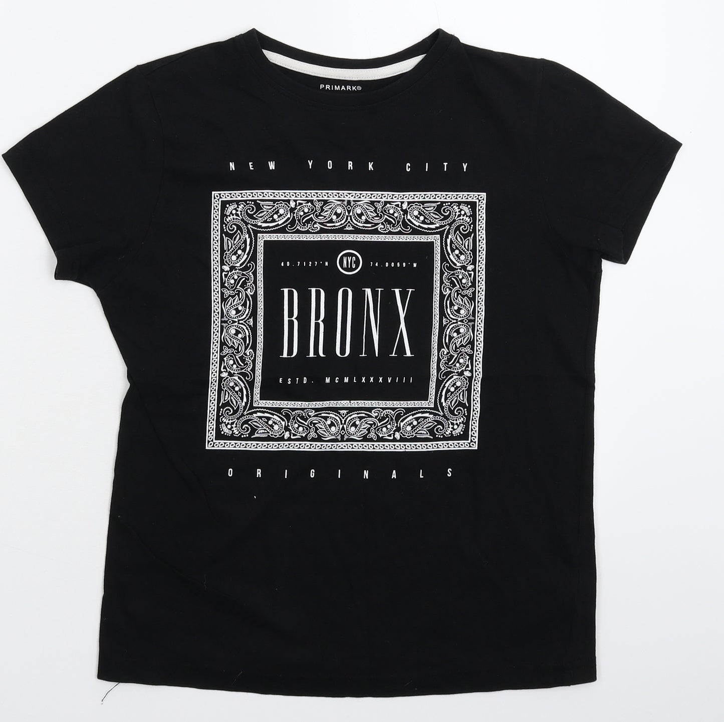 Primark Boys Black   Basic T-Shirt Size 10-11 Years