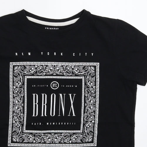 Primark Boys Black   Basic T-Shirt Size 10-11 Years