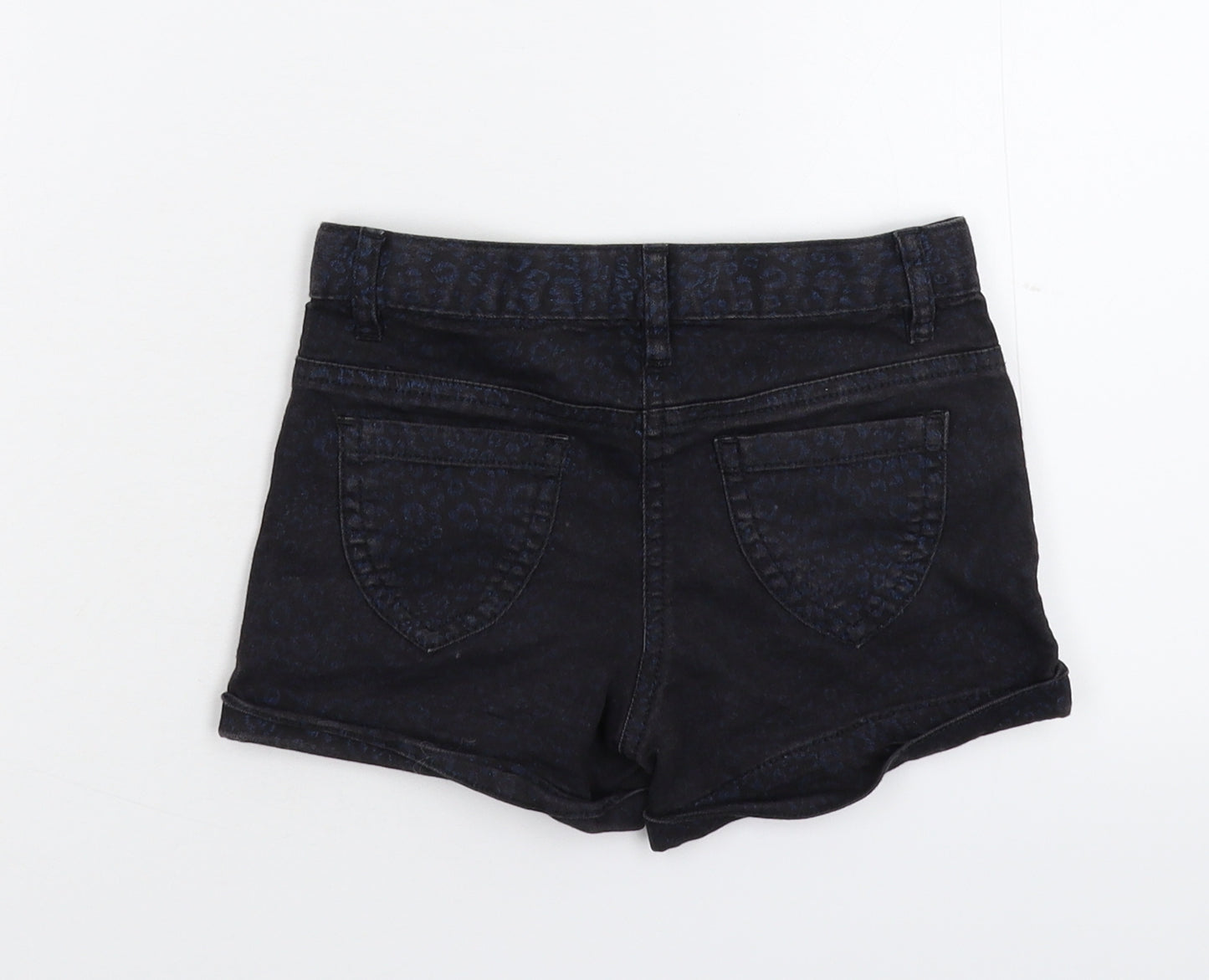 George Girls Blue Animal Print Denim Hot Pants Shorts Size 4-5 Years