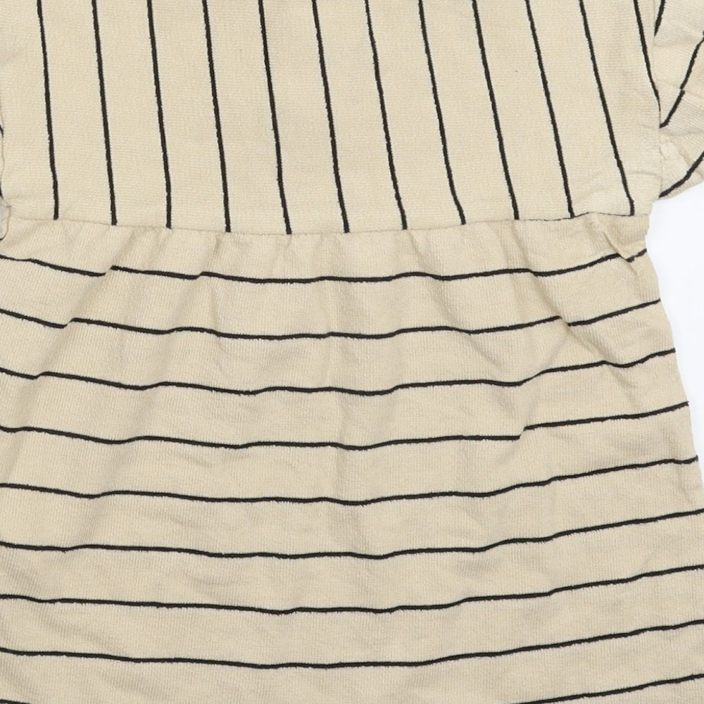Zara Girls Beige Striped  Jumper Dress  Size 2-3 Years