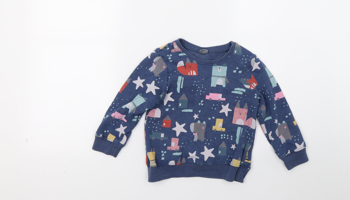 NEXT Boys Blue   Pullover Sweatshirt Size 4-5 Years  - Dogs