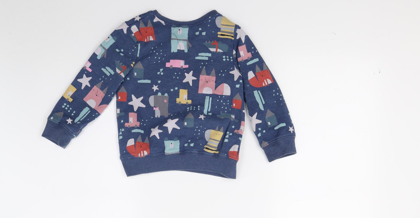 NEXT Boys Blue   Pullover Sweatshirt Size 4-5 Years  - Dogs