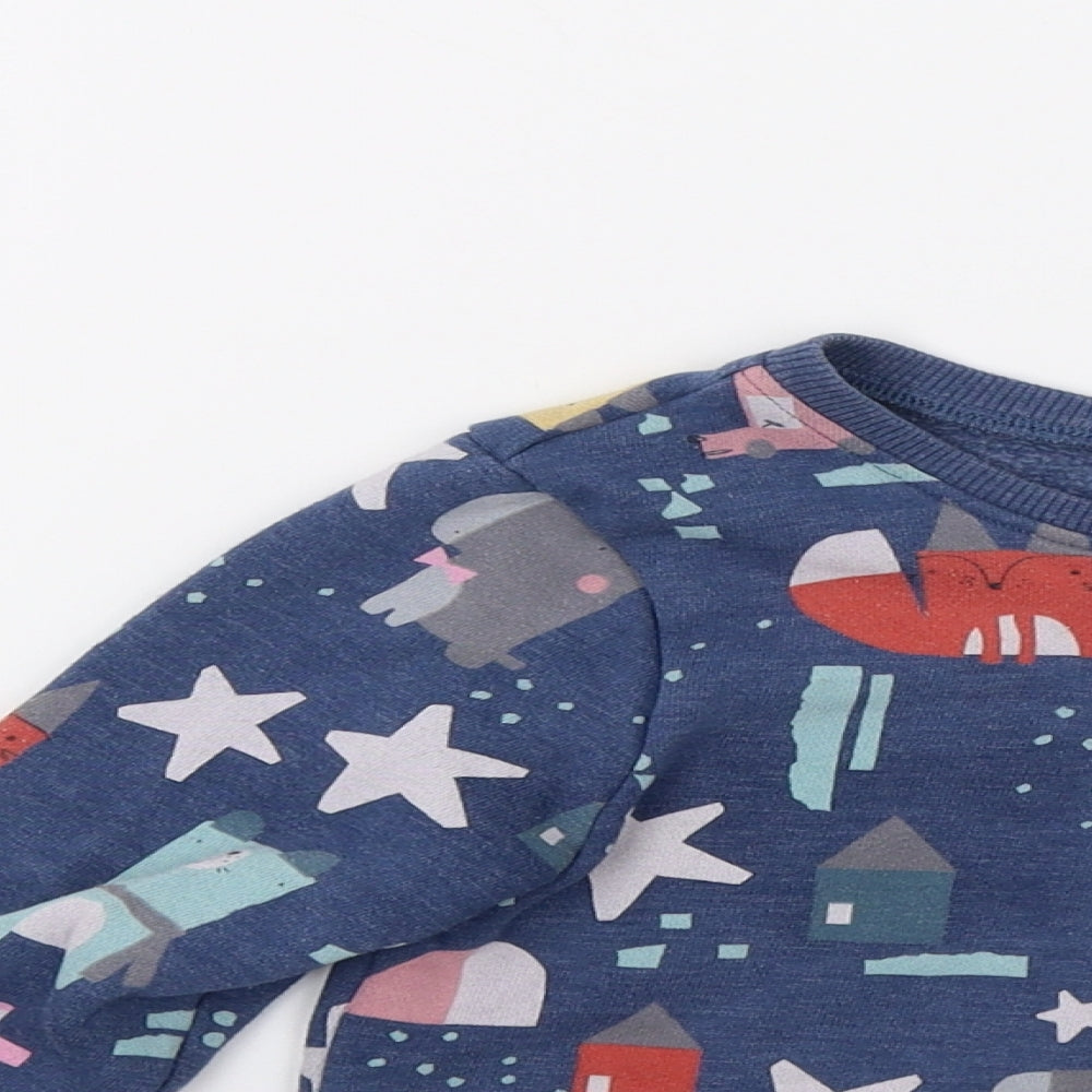 NEXT Boys Blue   Pullover Sweatshirt Size 4-5 Years  - Dogs