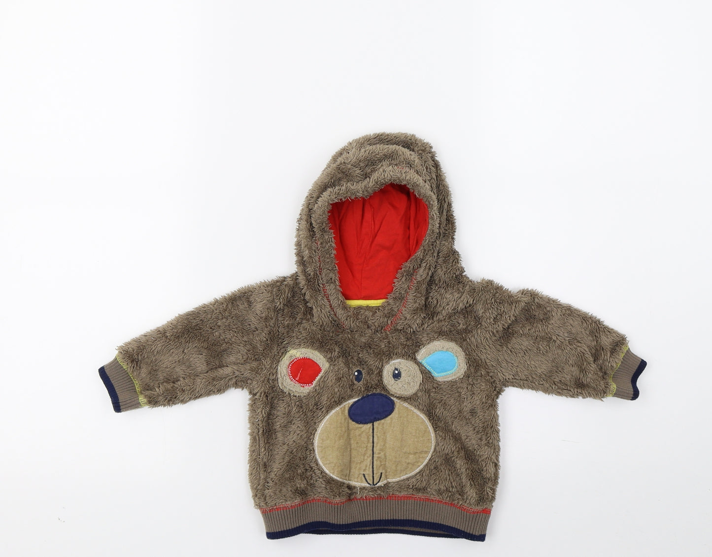 George Boys Brown  Fleece Pullover Jumper Size 3-6 Months  - Bear print