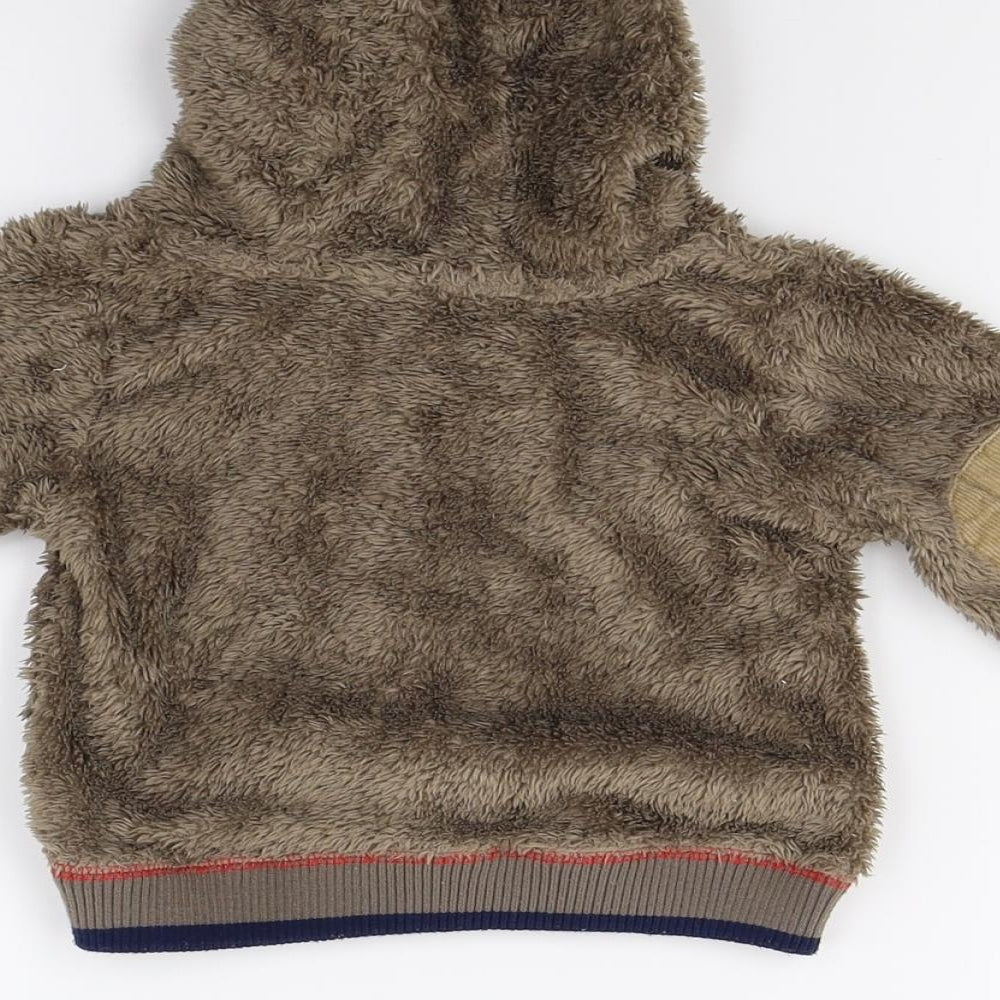 George Boys Brown  Fleece Pullover Jumper Size 3-6 Months  - Bear print