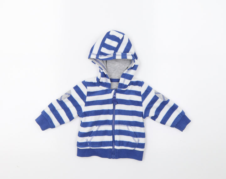 Early days Boys Blue Striped Fleece Jacket Coat Size 3-6 Months