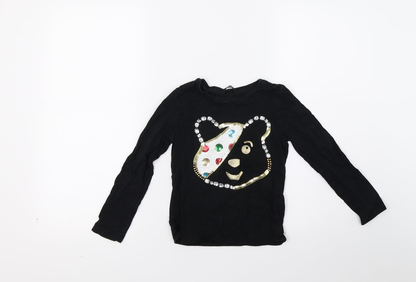 George Girls Black   Pullover Sweatshirt Size 5-6 Years  - Pudsey Bear