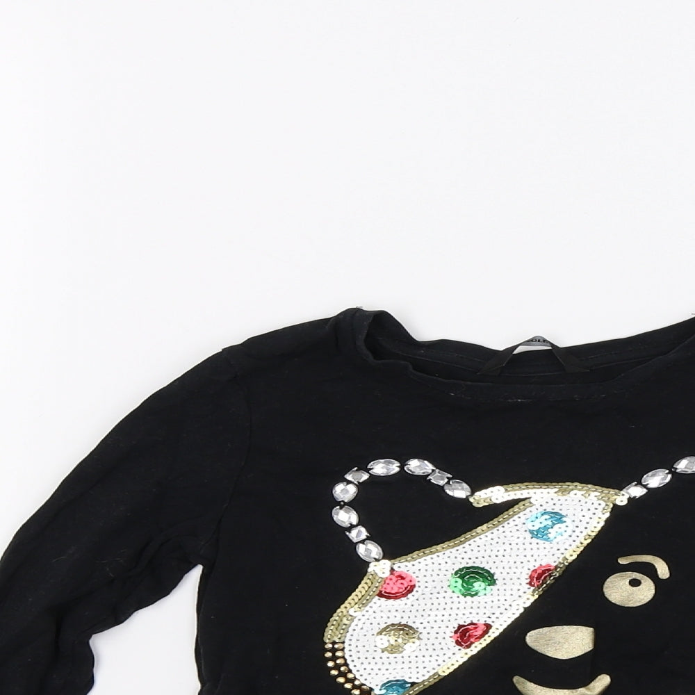 George Girls Black   Pullover Sweatshirt Size 5-6 Years  - Pudsey Bear