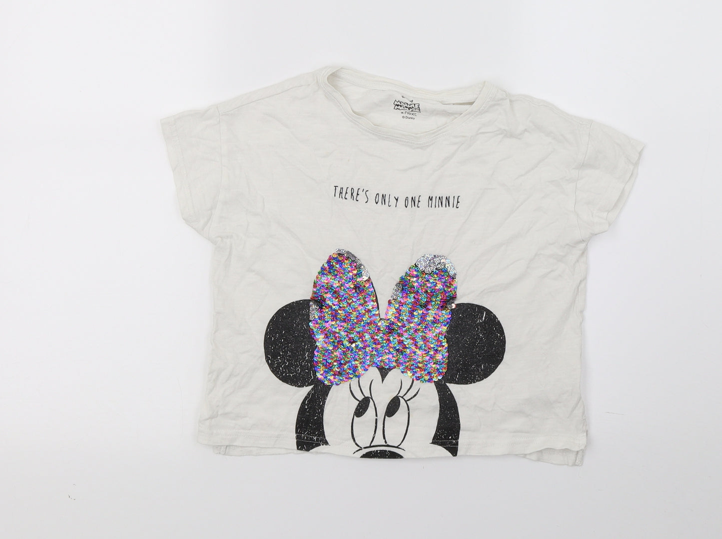 NEXT Girls White   Basic T-Shirt Size 5 Years  - Minnie Mouse