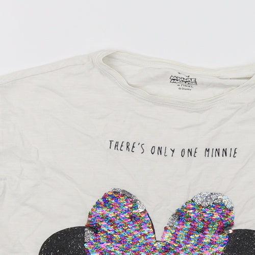 NEXT Girls White   Basic T-Shirt Size 5 Years  - Minnie Mouse