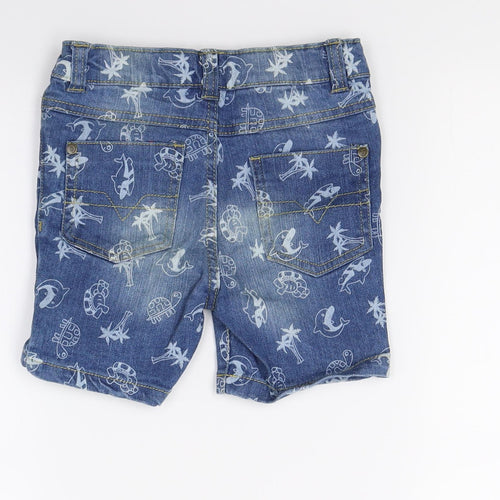 So cute Boys Blue  Denim Bermuda Shorts Size 2 Years - Whale Print