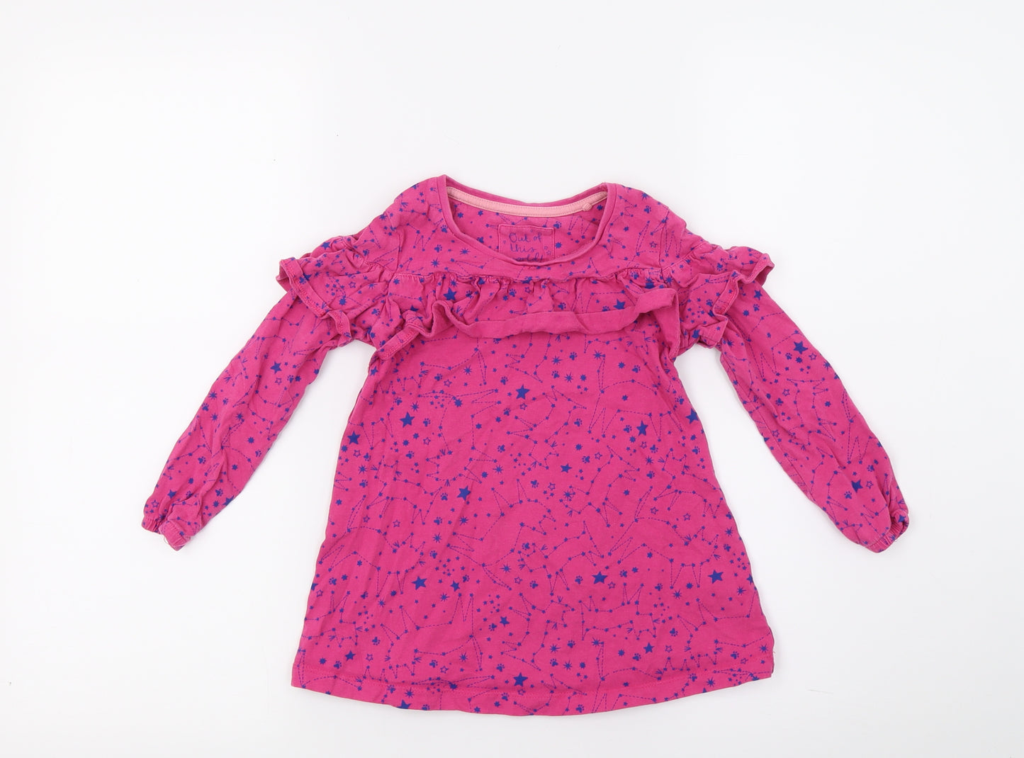 TU Girls Red  Jersey A-Line  Size 3-4 Years  - Star print