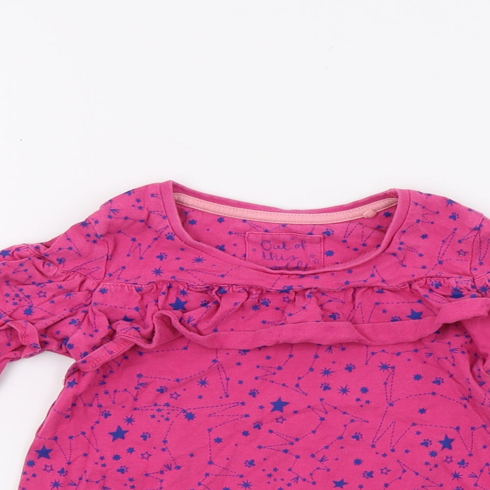 TU Girls Red  Jersey A-Line  Size 3-4 Years  - Star print