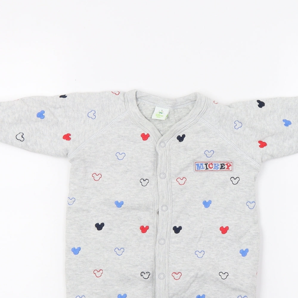 Disney Baby Grey   Babygrow One-Piece Size 6-9 Months  - Mickey and Friends