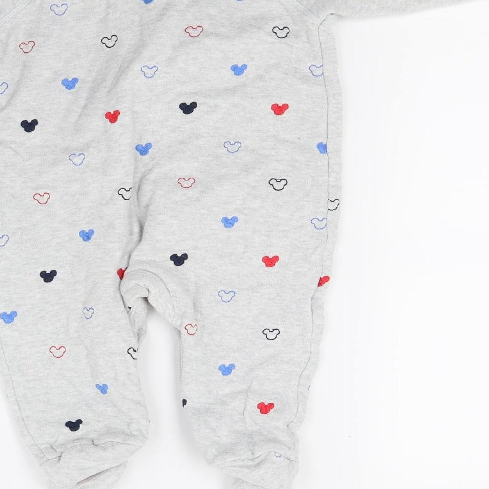 Disney Baby Grey   Babygrow One-Piece Size 6-9 Months  - Mickey and Friends