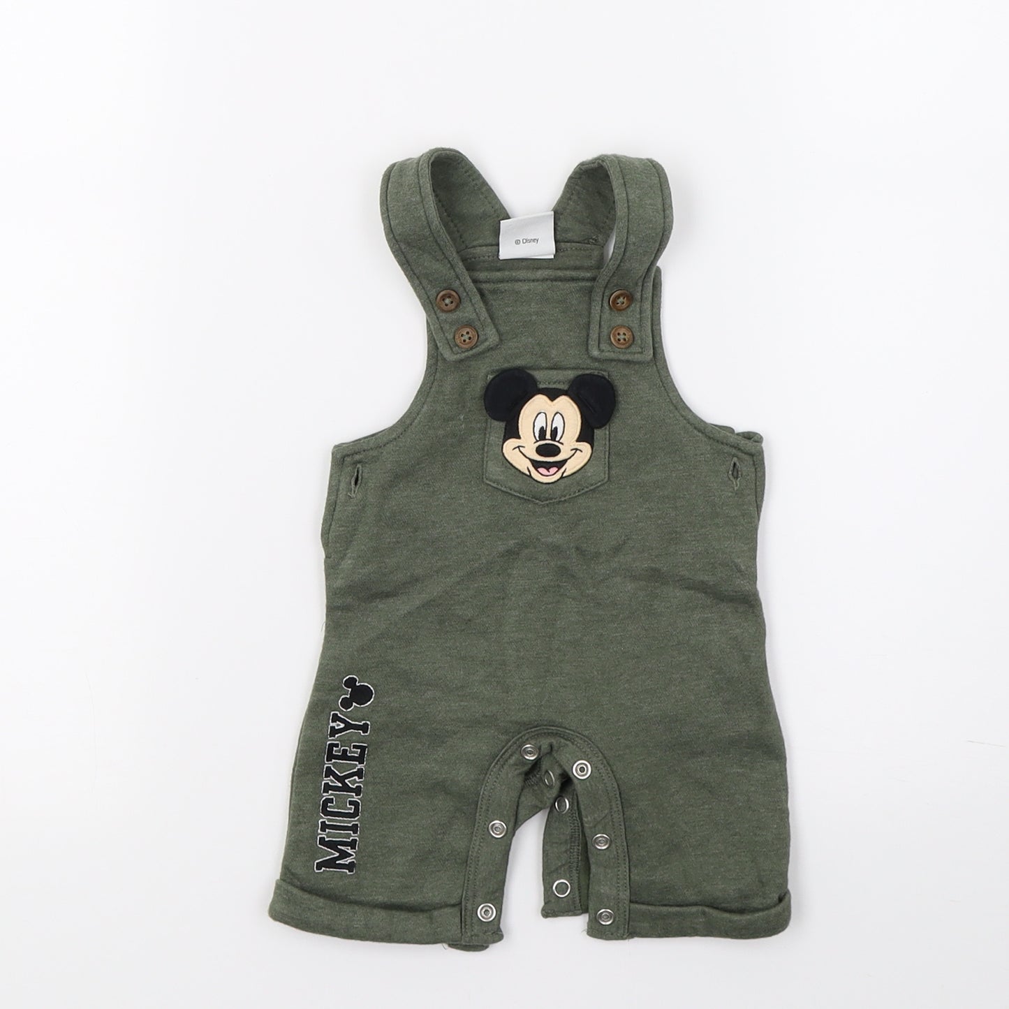 Disney  Green   Dungaree One-Piece Size 0-3 Months  - mickey mouse