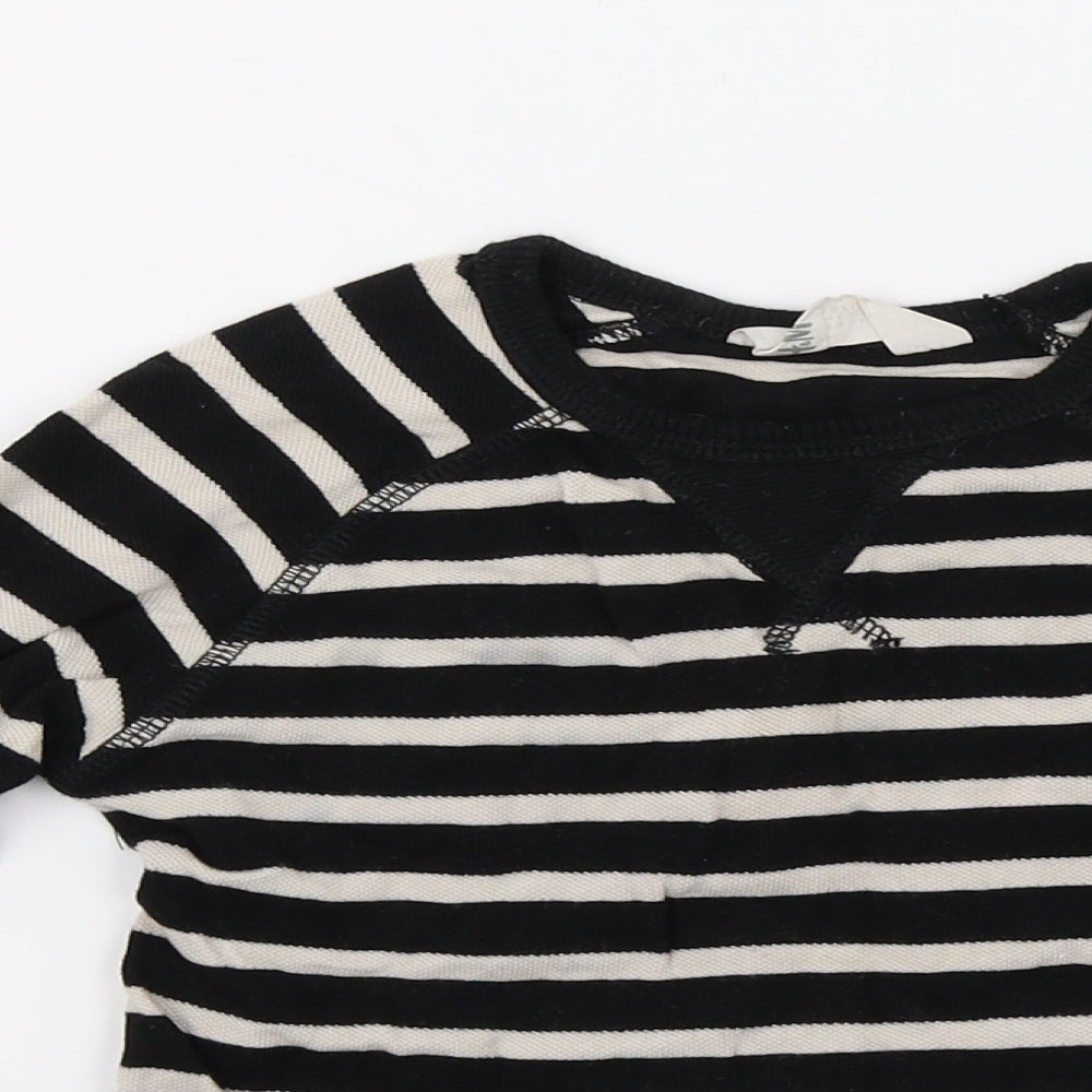 H&M Boys Black Striped  Pullover Jumper Size 3-4 Years