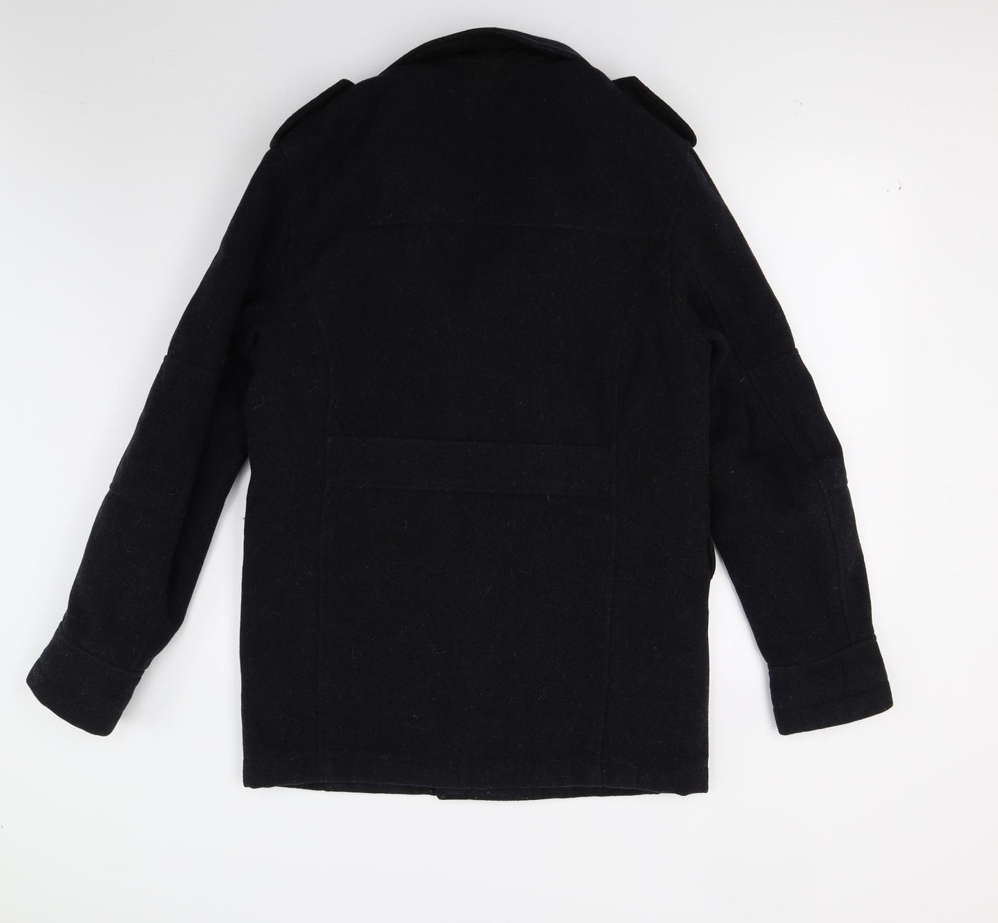 NEXT Mens Black   Pea Coat Coat Size S