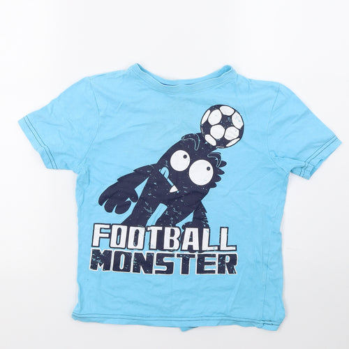 Primark Boys Blue  Jersey Basic T-Shirt Size 6-7 Years  - football