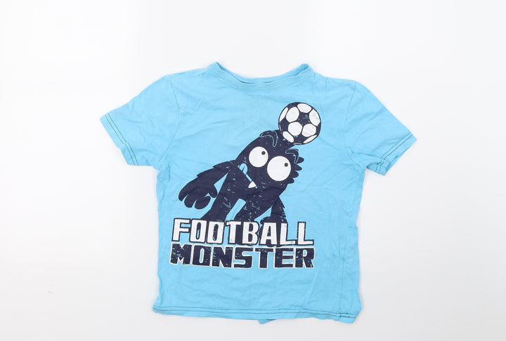 Primark Boys Blue Jersey Basic T-Shirt Size 6-7 Years - football