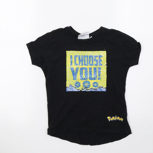 Pokermon Boys Black   Basic T-Shirt Size 4-5 Years  - Pokermon