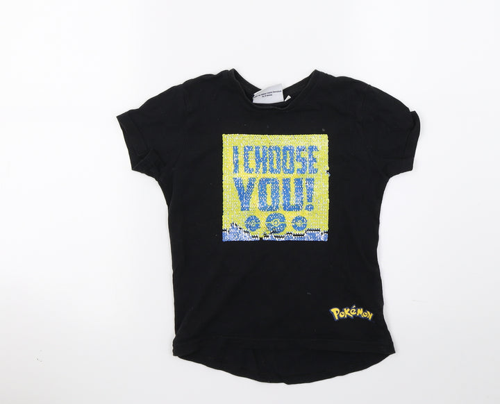 Pokermon Boys Black Basic T-Shirt Size 4-5 Years - Pokermon