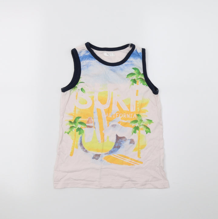 Preworn Boys Pink Basic Tank Size 5-6 Years - California