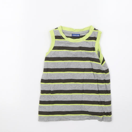 Cherokee Girls Grey Striped Jersey Basic Tank Size 2-3 Years
