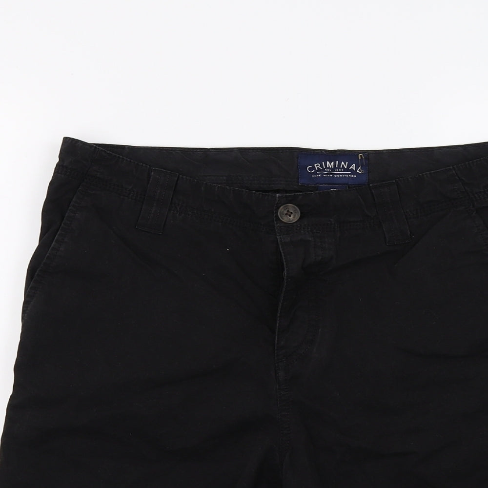 Criminal Mens Black   Cargo Shorts Size 32